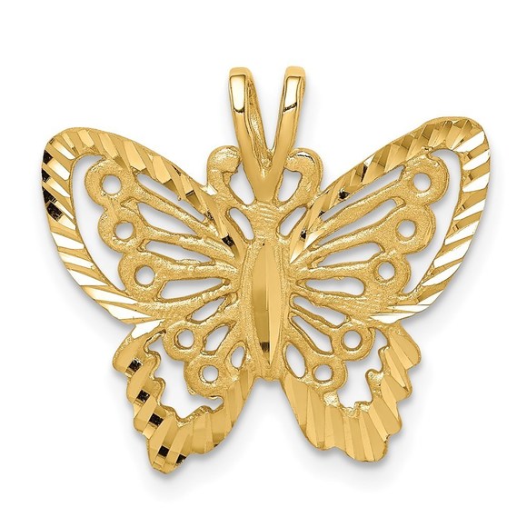 14K Brushed & Diamond-cut Butterfly Pendant,All Products : American Fashion Style Bags On Sale